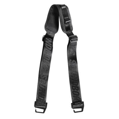 A carrier strap for SOUNDBOKS Go with a padded shoulder section for added comfort